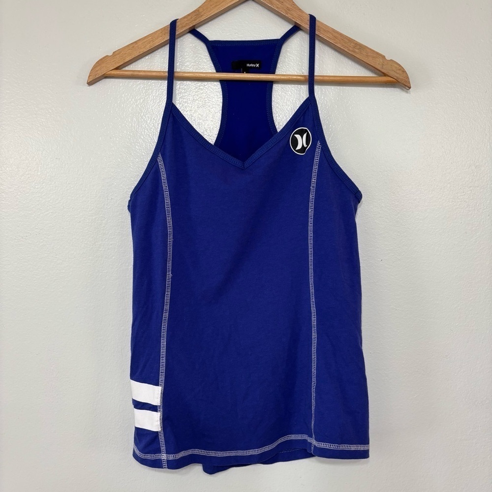 Hurly + Nike Blue Y2K Racer Back Dri-Fit Tank Top Athletic Size L